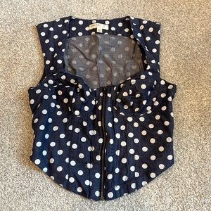 Denim Polka Dot Bustier